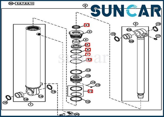comprare Corredo di riparazione del cilindro dell'oscillazione dell'asta 4687561 John Deere Replacement Seal Kit online manufacture