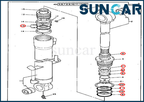 comprare 4217004 corredo di sigillamento del cilindro idraulico dei corredi 70D Deere della guarnizione di riparazione del secchio online manufacture