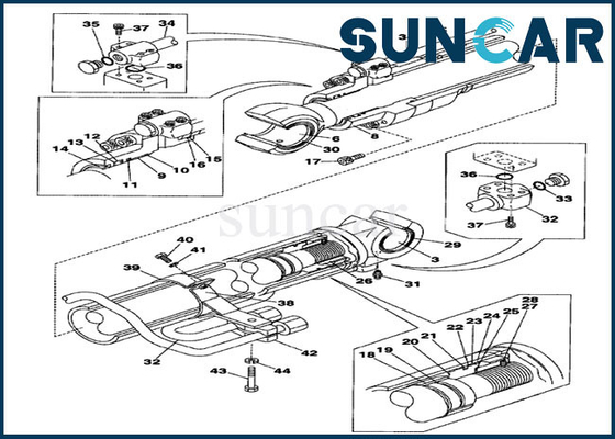 comprare Corredo di riparazione idraulico della guarnizione della cassa del corredo CX160 della guarnizione del cilindro dell'asta LZ00451 online manufacture