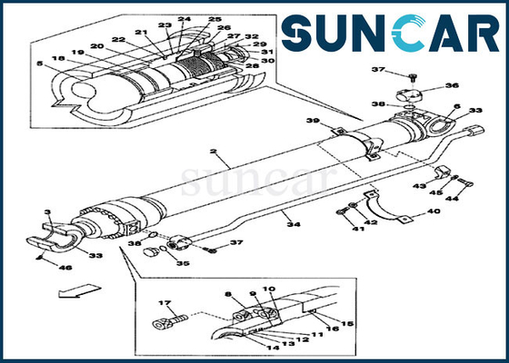 comprare CASO CX160 di Kit Fits della sostituzione del cilindro del braccio di Seal Kits LZ00452 dell'escavatore del cingolo online manufacture