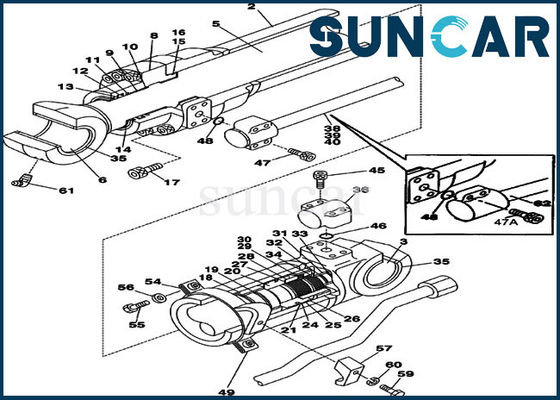 comprare CASO CX225SR CX210 di Kit Hydraulic Cylinder Oil Sealing Kit For Excavator di riparazione della guarnizione del braccio LZ00446 online manufacture