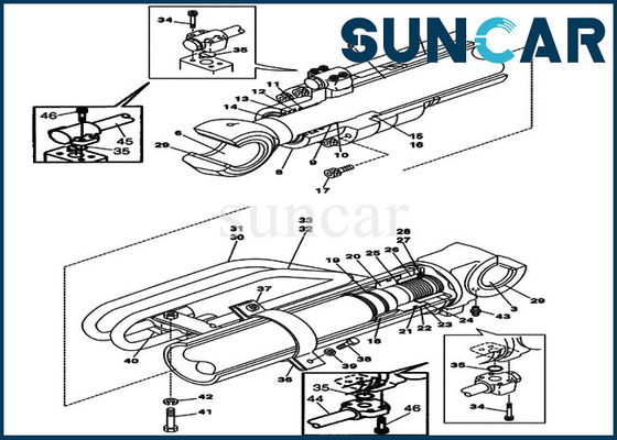 comprare CX290 corredo della guarnizione dell'OEM di Kit Excavator della sostituzione del cilindro dell'asta di CASO LZ00499 online manufacture