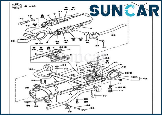 comprare Corredi di chiusura delle CASSE del corredo di riparazione della guarnizione del cilindro del braccio LZ007320 CX350B CX350C CX330 online manufacture