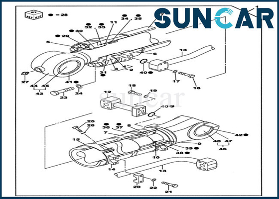 comprare Escavatore del cingolo di CASO CX700B CX700 di Kit Fits di riparazione della guarnizione del cilindro del secchio LZ006960 online manufacture