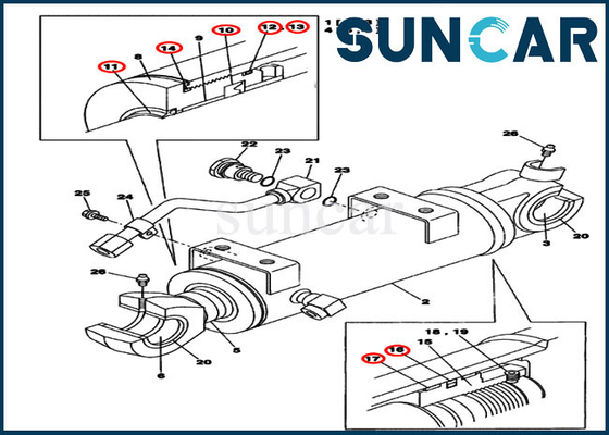comprare Corredi di riparazione del cilindro di lama del bulldozer del corredo LZ00474 della guarnizione per la cassa pesante dell'attrezzatura CX75SR CX80 online manufacture