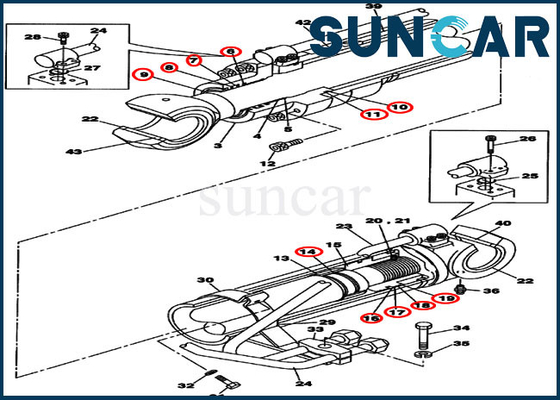 comprare Corredo di servizio del cilindro della cassa del corredo CX130B CX130D LC della guarnizione della sostituzione dell'asta LZ009310 online manufacture