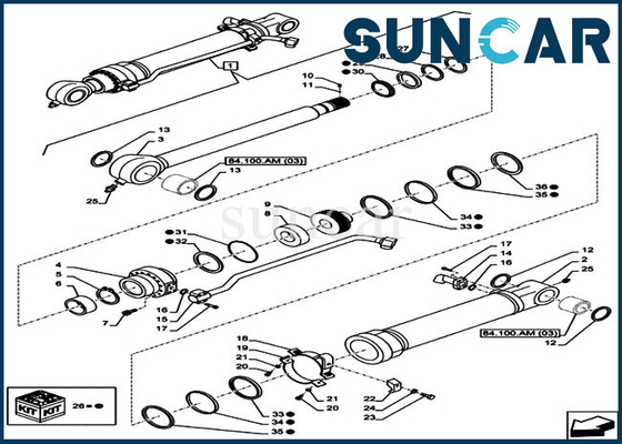 comprare La guarnizione Kit Excavator Cylinder Repair Kit del secchio LZ010810 misura il caso di CX160C CX160B online manufacture