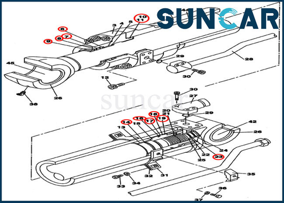 comprare Cilindro idraulico LZ007640 che sigilla il contenitore di Kit Arm Service Kit Fits CX210BLR CX210B online manufacture