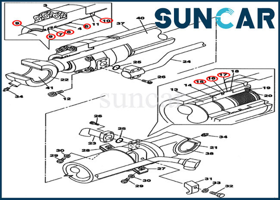 comprare Escavatore del cingolo di Kit Fits Case CX210B CX210BNLC di riparazione della guarnizione del cilindro del secchio LZ007650 online manufacture