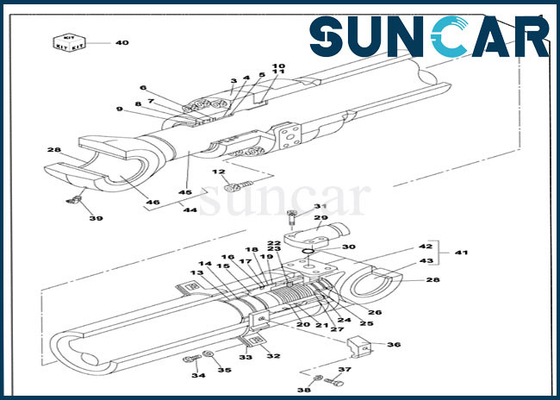 comprare Il caso LZ008450 di CX250C CX290B munisce la riparazione Kit Crawler Excavator Sealing della guarnizione del cilindro di Dipper online manufacture