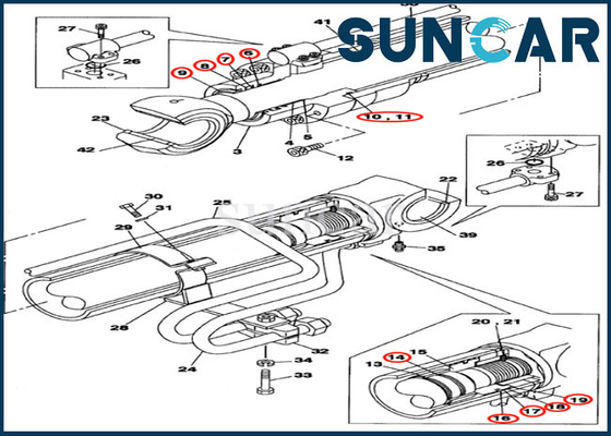 comprare La sostituzione Kit Boom Oil Seal Kit della guarnizione del cilindro LZ008420 misura il CASO di CX290B CX300C online manufacture