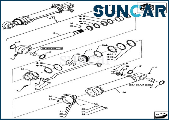 comprare Ricostruzione Kit Excavator Bucket Service Kit del cilindro idraulico di CASO LZ011070 di CX300D LC online manufacture