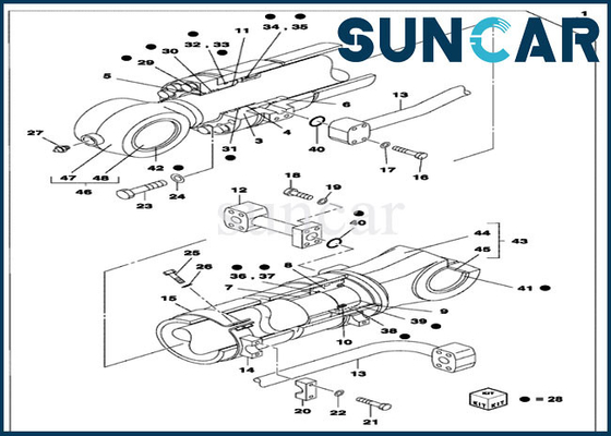 comprare Escavatore di Kit Fits CX700B della guarnizione di riparazione del cilindro del secchio della cassa del corredo LZ007550 di guarnizione online manufacture