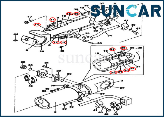 comprare Corredo della ricostruzione del cilindro del secchio di Kit Model CX800B della guarnizione di riparazione di CASO LZ007720 online manufacture