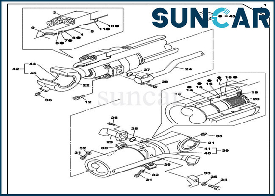 comprare Cilindro idraulico del secchio di CASO di Kit Fits Models CX130C CX130D della guarnizione di riparazione LZ010710 online manufacture