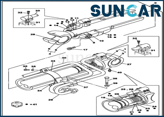 comprare Riparazione Kit Hydraulic Service Kit del cilindro dell'asta di caso LZ010930 di CX210C LC CX210D LC online manufacture
