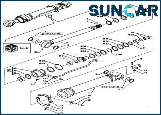 comprare Il cilindro del braccio di resistenza all'usura LZ011260 che sigilla il CONTENITORE CX210D il LC LR CX250D LC di Kit Fits online manufacture