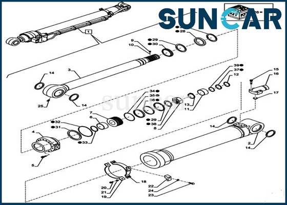 comprare Corredi di servizio del cilindro idraulico della cassa del corredo CX250D LC LR di Arm Seal Repair dell'escavatore LZ011310 online manufacture