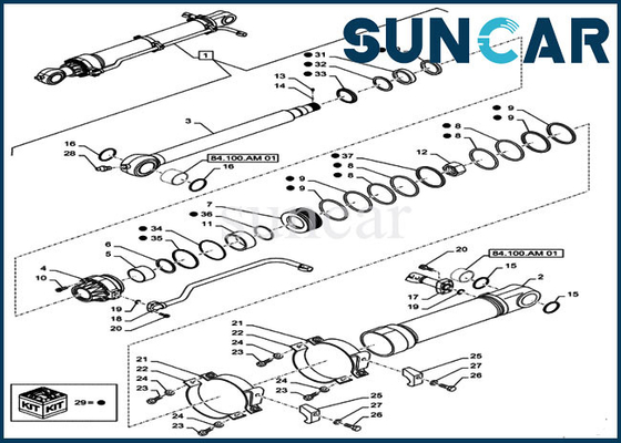 comprare Escavatore di Kit Fits CX500D RTC CX500D LC della guarnizione della cassa del corredo LZ010100 di servizio del cilindro del secchio online manufacture