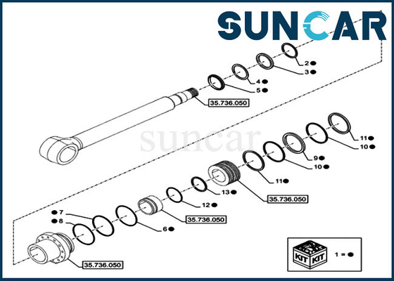 comprare Escavatore Hydraulic Repair Kit del cingolo di Kit For Case CX750DRTC della guarnizione del cilindro dell'asta LZ014870 online manufacture