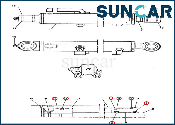 comprare Modelli idraulici di CASO di Kit Fits CX14 di riparazione della guarnizione del cilindro del braccio del corredo PE01V00002R100 della guarnizione online manufacture