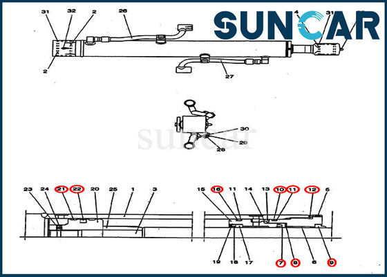 comprare Parti di ricambio di CASO di Kit Excavator CX25 della guarnizione del cilindro dell'asta PV01V00039R300 online manufacture