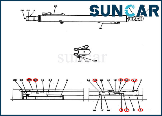 comprare Cilindro idraulico del braccio del corredo PV01V00037R300 della guarnizione CX25 che sigilla Kit Case Repair Kit online manufacture