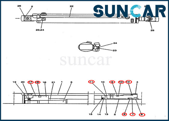 comprare L'escavatore Seal Kits della cassa del corredo CX25 di servizio del cilindro dell'oscillazione di resistenza all'usura PM01V00044R300 online manufacture
