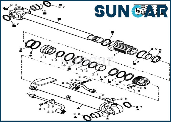 comprare 72280454 CASO idraulico Mini Crawler Excavator di Kit Fits CX31B della guarnizione di riparazione del cilindro dell'asta online manufacture