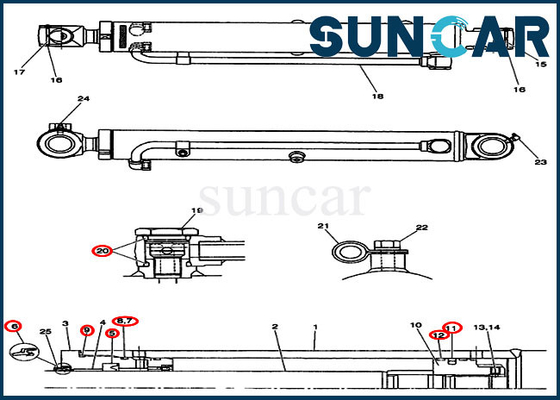comprare Corredo di sigillamento del cilindro idraulico di caso CX36 CX31 dell'OEM del corredo PW01V00046R300 della guarnizione del secchio online manufacture
