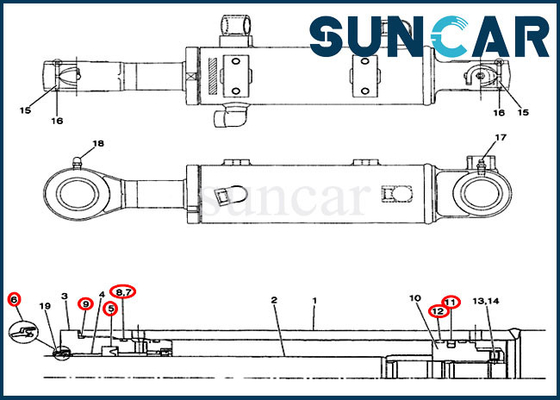 comprare Lama del bulldozer PX01V00033R300 che sigilla il corredo della guarnizione di riparazione del cilindro di CASO di Kit Fits CX36 online manufacture
