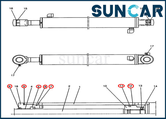 comprare Corredi della sostituzione di caso di Kit Model CX47 della guarnizione del cilindro del braccio dell'escavatore PY01V00034R300 online manufacture