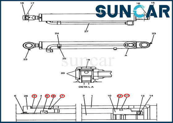 comprare CASSA dell'escavatore di Kit Fits CX47 di riparazione della guarnizione del cilindro dei corredi di riparazione del secchio PH01V00016R300 online manufacture