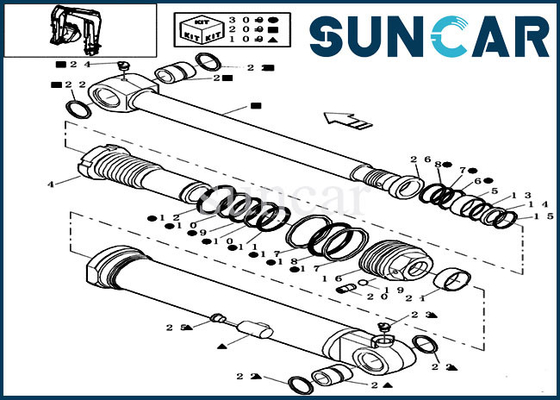comprare La guarnizione che del braccio di resistenza all'usura 72275472 Kit Fits RIVESTE l'escavatore Cylinder Service Kit di CX16B online manufacture