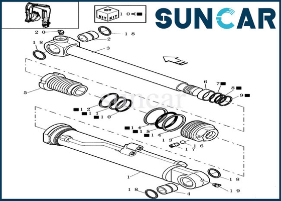 comprare CASO CX16B Mini Crawler Excavator Equipment di Kit Fits della guarnizione del cilindro di 72275473 secchi online manufacture