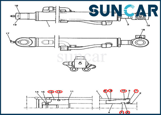 comprare Escavatore Seal Kit di Kit For Case CX14 di servizio sostitutivo del cilindro del secchio PE01V00003R100 online manufacture