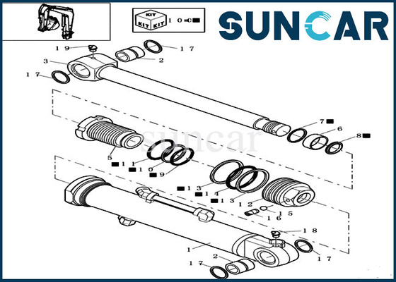 comprare Attrezzatura pesante del cilindro dei corredi 72275474 del bulldozer della lama della guarnizione di riparazione di CASO standard di Kit Fits CX16B online manufacture