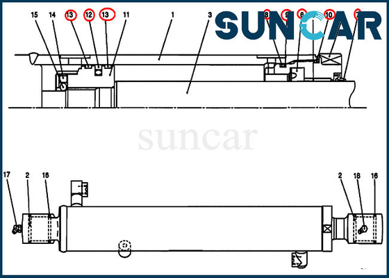 comprare Parti della costruzione di caso di Kit Fits CX27B CX17B della guarnizione del braccio del corredo PV01V00045R300 di sigillamento del cilindro online manufacture