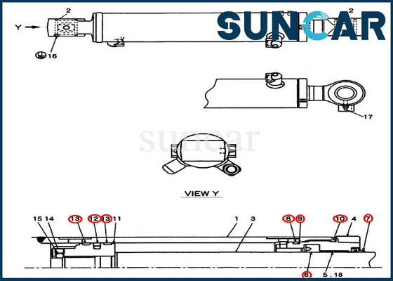 comprare Corredo della sostituzione del cilindro del secchio del braccio dell'oscillazione di caso PW01V00062R300 di CX27B CX31B CX55BMSR online manufacture