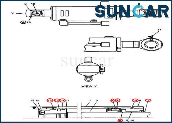 comprare Guarnizione Kit Case Repair Kits For CX20B CX22B Mini Crawler Excavator del cilindro di 72953540 bulldozer online manufacture