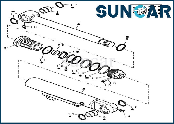 comprare Parti di ricambio di Mini Crawler Excavator Case Cylinder del corredo 72280251 della guarnizione di riparazione del secchio di CX31B online manufacture