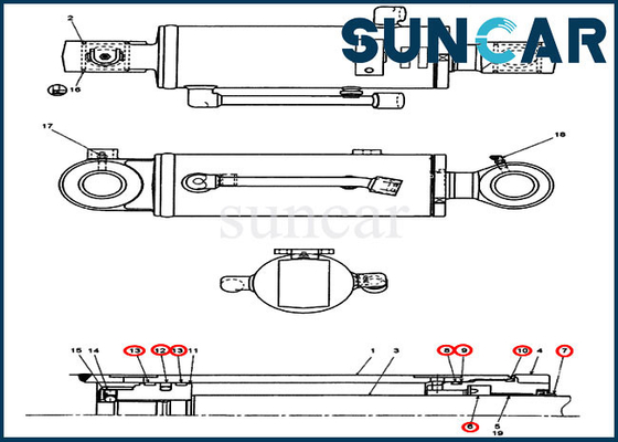 comprare 72280260 corredo di servizio dei corredi di riparazione del cilindro del bulldozer CX31B Mini Crawler Excavator Case Replacement online manufacture