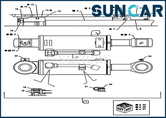 comprare Corredi del cilindro idraulico della CASSA CX36B CX31B del corredo della guarnizione di riparazione del bulldozer di Mini Excavator PX01V00073R300 online manufacture