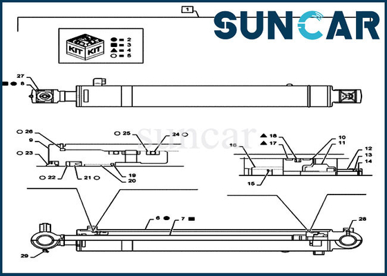 comprare Corredo di servizio del corredo CX55B Mini Crawler Excavator Case Cylinder della guarnizione della sostituzione del braccio PS01V00002R300 online manufacture