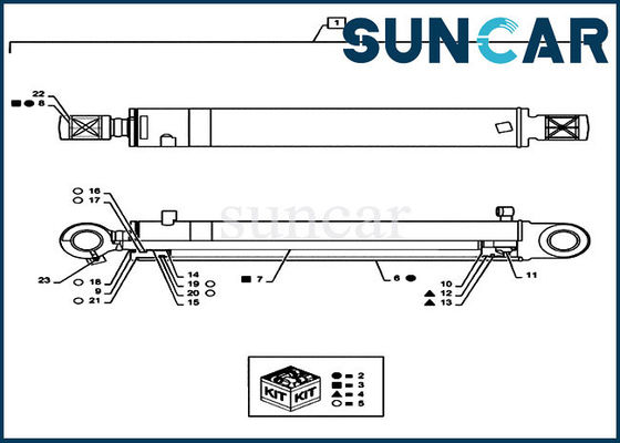 comprare Guarnizione Kit Hydraulic Repair Sealing Kit di Swing Cylinder Piston dell'escavatore di CASO PS01V00004R300 di CX55B online manufacture