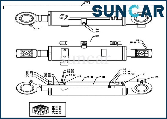 comprare Corredi di riparazione della guarnizione della cassa del corredo CX55B della guarnizione del pistone del cilindro del bulldozer di Mini Crawler Excavator PS01V00005R300 online manufacture