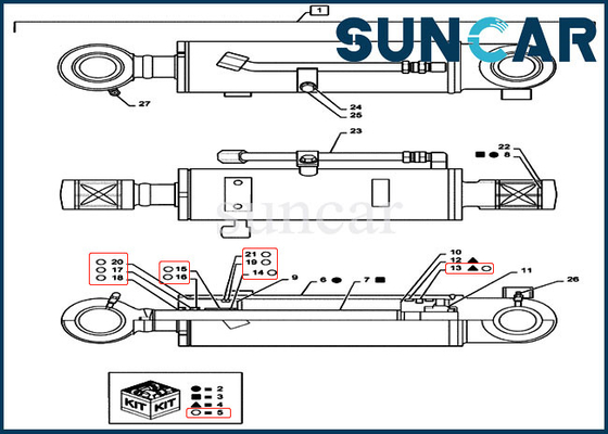 comprare L'escavatore del cingolo di Rod Seal Kit For Case CX55B del pistone del cilindro del bulldozer di resistenza all'usura PS01V00005R400 online manufacture