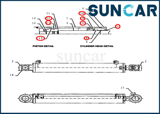 comprare Corredi di riparazione idraulici di Crawler Excavator Case del modello del corredo CX55BMSR della guarnizione del cilindro dell'oscillazione PY01V00053R300 online manufacture