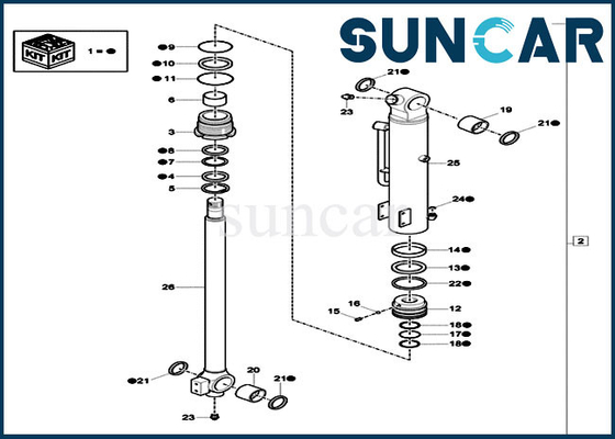 comprare Corredi di riparazione del cilindro del corredo di riparazione della guarnizione del secchio XKCC-01530 XKCC01530 per il modello della costruzione CX17C di CASO online manufacture