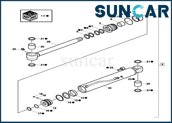 comprare Guarnizione Kit Service Kits del cilindro dell'oscillazione dell'asta di caso di Parts XKCC-01532 XKCC01532 dell'escavatore di CX17C online manufacture